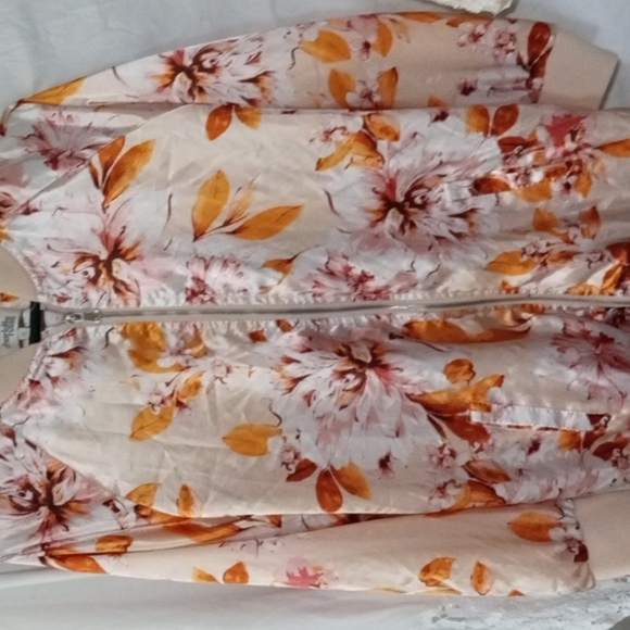 Charlotte Russe Jackets & Blazers - Charlotte  Russe orange and pink floral satin jacket